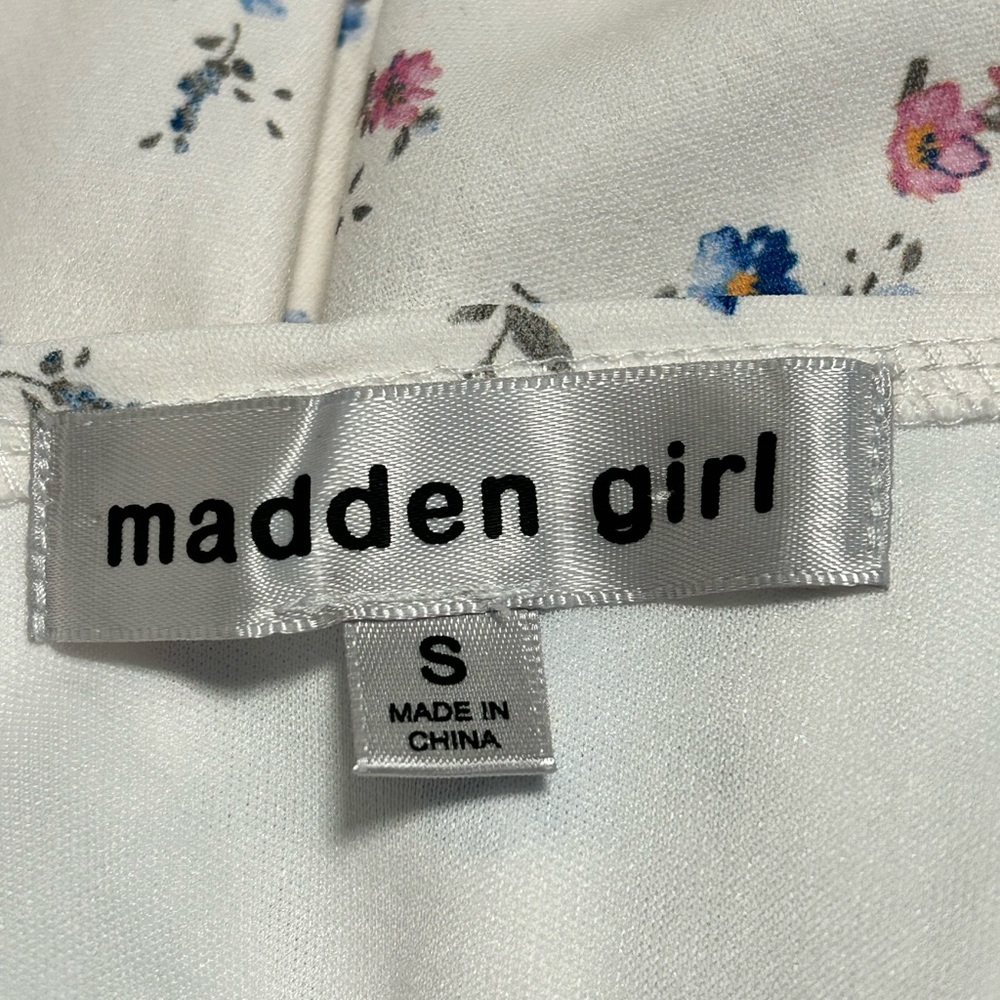 Madden Girl Floral Sundress White Pink Blue Small - Picture 2 of 5